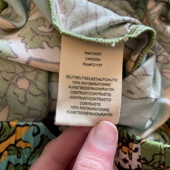 ANTHROPOLOGIE TINY BRAND Long sleeve v-neck wrap look blouse boho retro 70’s L - Picture 4 of 15